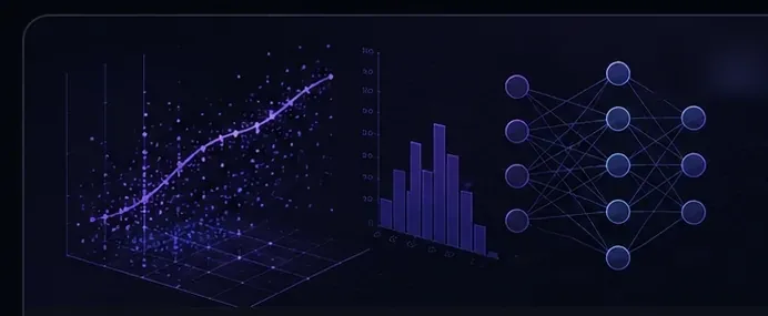 Visualización de datos, gráficos y red neuronal de machine learning