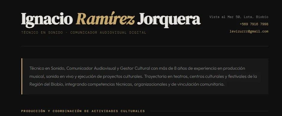 Captura real del portafolio ignacioramirezjorquera.netlify.app