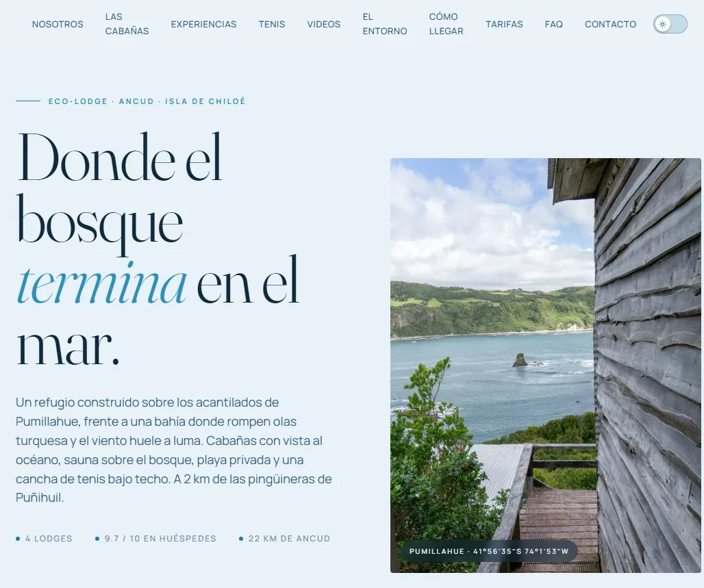 Captura real del sitio web www.vertientesdepumillahue.cl